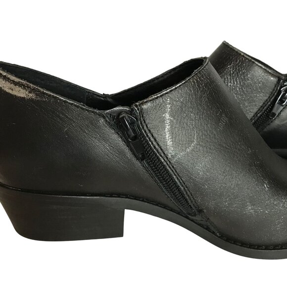 Lucky Brand Ferryn Ankle Boots Black Leather Silver Distressing Womens 9M NEW - Picture 12 of 15